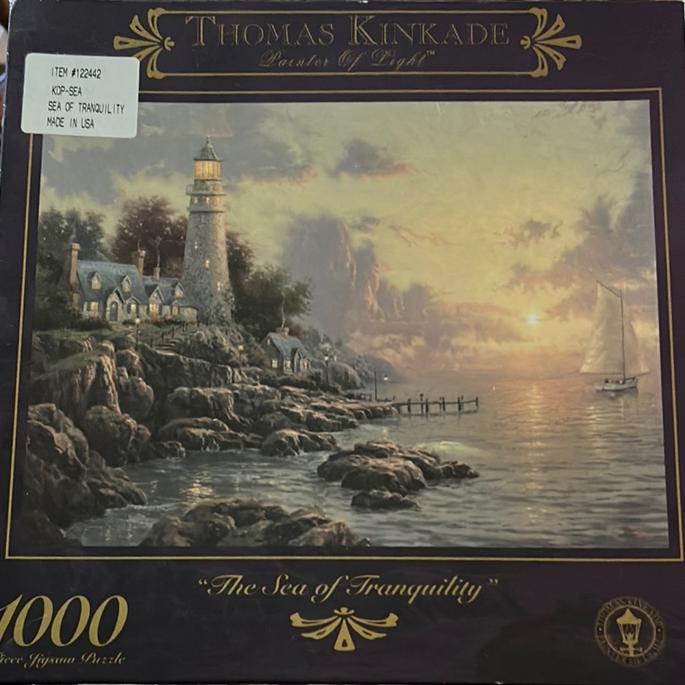 Thomas Kinkade Tranquil Lighthouse Puzzle - The Sea of Tranquility